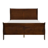 Mayville brown cherry traditional queen sleigh bed front view