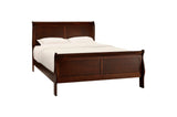 Side view of Mayville Burnished Brown Cherry Panel Bedroom Set bed