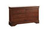 Side view of Mayville Burnished Brown Cherry Panel Bedroom Set bed