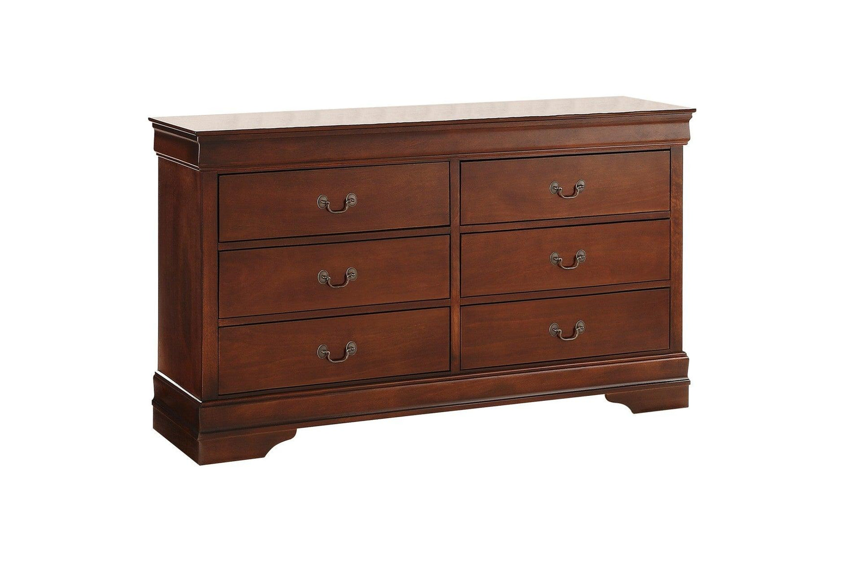 Side view of Mayville Burnished Brown Cherry Panel Bedroom Set bed