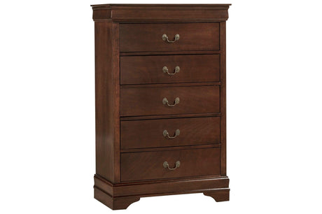 Main view of Mayville Burnished Brown Cherry Panel Bedroom Set bed
