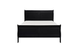 Bedroom view of Mayville Black Sleigh Bedroom Set bed with dresser and mirror