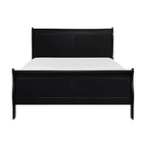 Mayville Black Traditional Queen Sleigh Bed, front angle