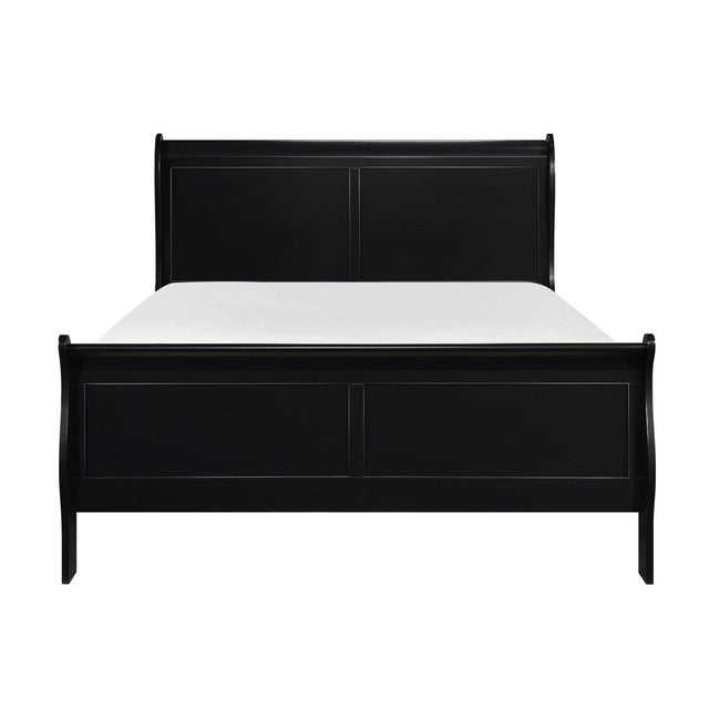 Mayville Black Traditional Queen Sleigh Bed, front angle