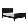 Mayville Black Traditional Queen Sleigh Bed, side angle