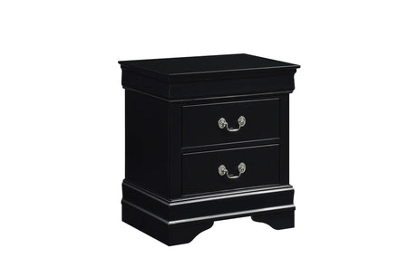 Side view highlighting nightstand alongside Mayville Black Sleigh Bedroom Set bed