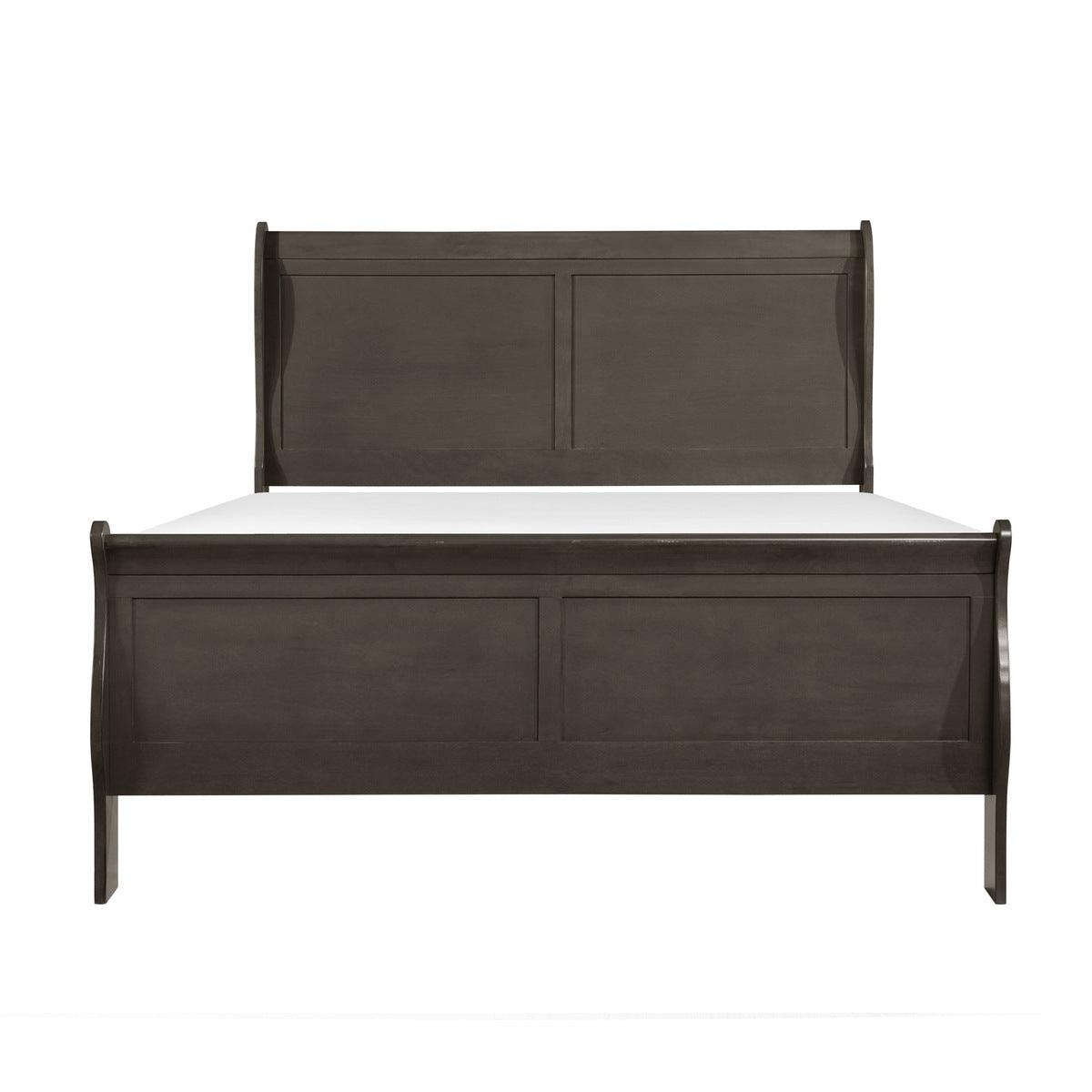 Mayville Stained Traditional Grey Okume Veneer, Wood And Engineered Wood Youth Full Sleigh Bed - Ella Furniture