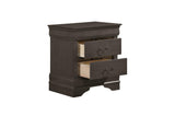 side view of Mayville Stained Gray Sleigh Bedroom Set bed