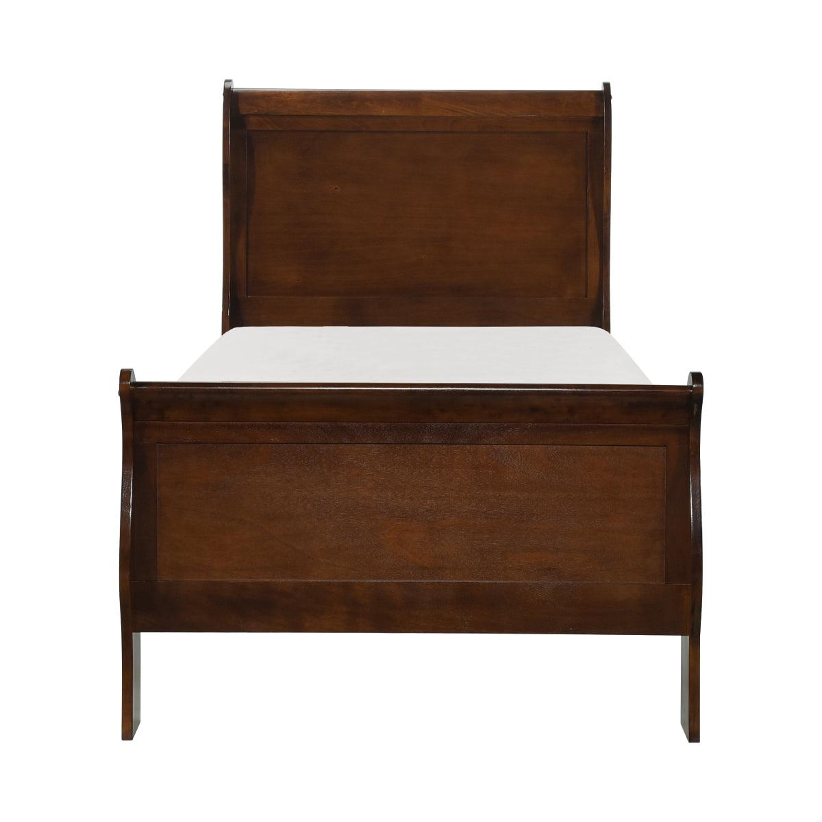 Mayville Brown Modern Traditional Okume Veneer Wood And Engineered Wood Twin Bed - Ella Furniture