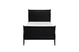 Side view of Mayville Black Sleigh Bedroom Set bed showing profile