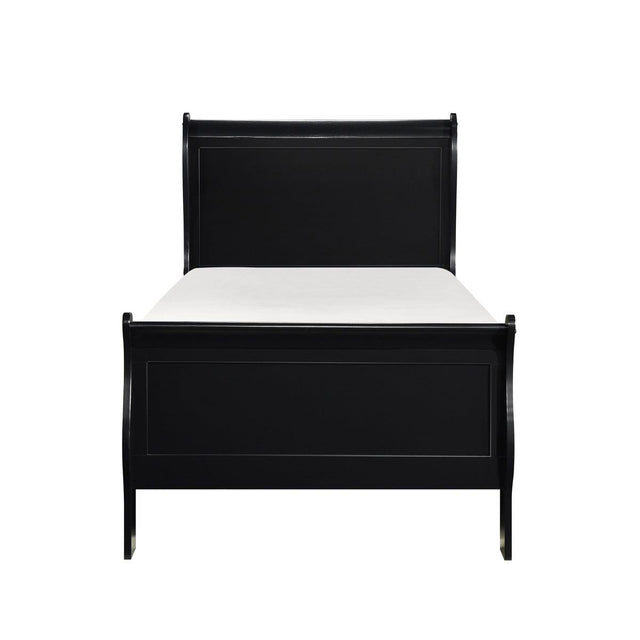 Mayville Black Modern Traditional Okume Veneer, Wood And Engineered Wood Youth Twin Sleigh Bed - Ella Furniture