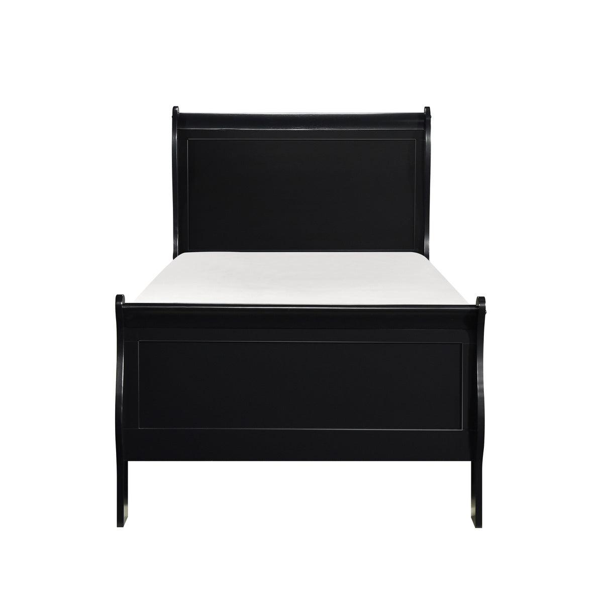 Mayville Black Modern Contemporary Traditional Sleek Wood And Engineered Wood Twin Bed - Ella Furniture