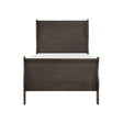 Mayville Stained Gray Twin Sleigh Bed angled front view