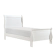 Side view of Mayville White Twin Youth Sleigh Bed