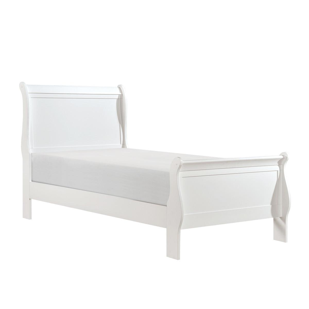 Mayville White Traditional Okume Veneer, Wood And Engineered Wood Youth Twin Sleigh Bedroom Set - Ella Furniture