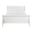 Mayville White Traditional Okume Veneer Wood and Engineered Wood Queen Sleigh Bed from front angle