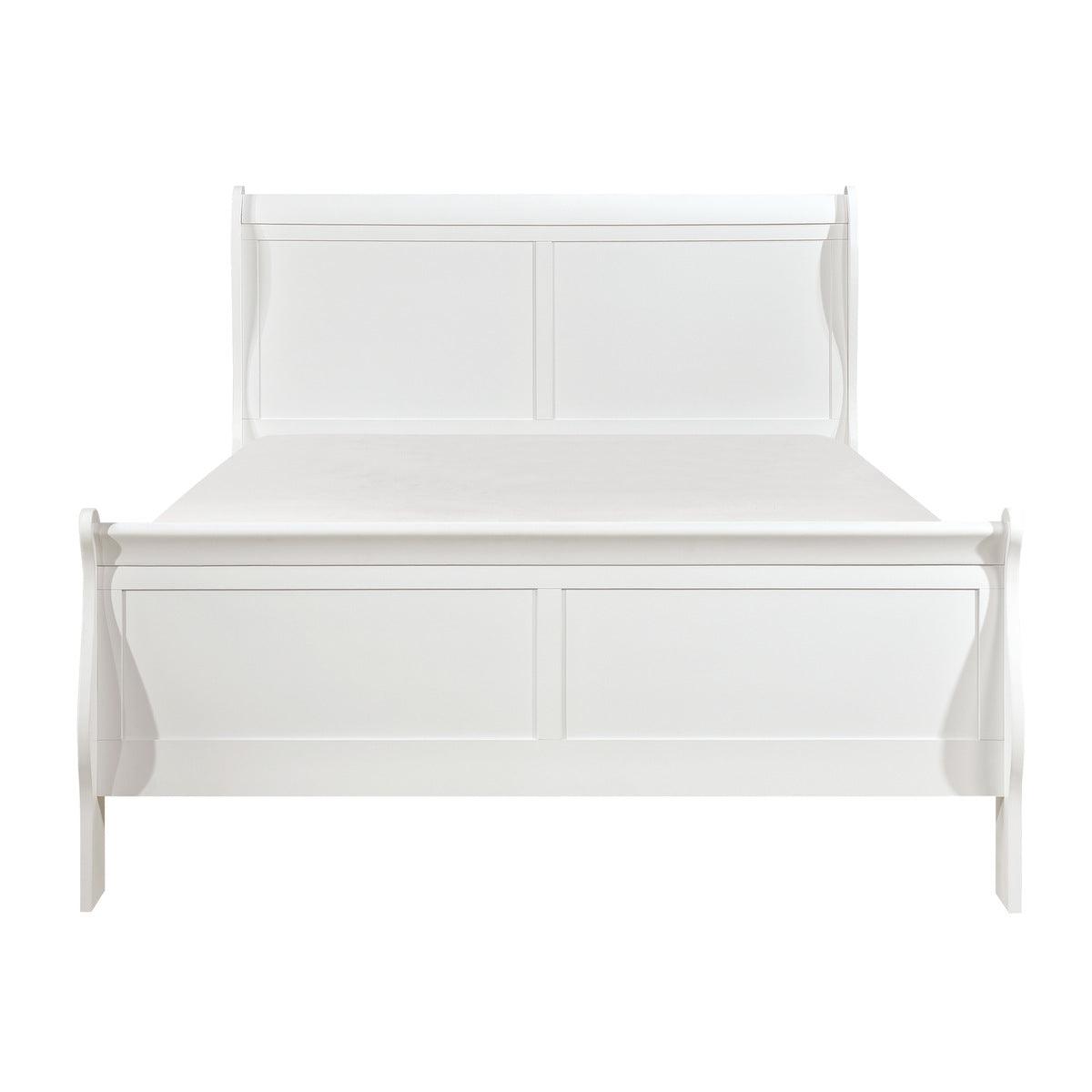 Mayville White Traditional Okume Veneer, Wood And Engineered Wood Youth Queen Sleigh Bed - Ella Furniture