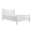 Mayville White Full Youth Sleigh Bed side angle showing footboard