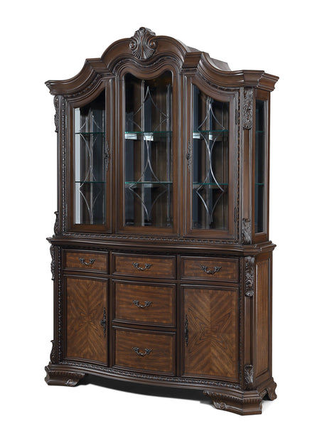 Main view of Kiera Coffee Brown hutch