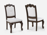 Detail view of a side chair upholstery