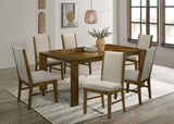 Detail view of Hollister Light Brown Rectangular Dining Room Set furniture finish
