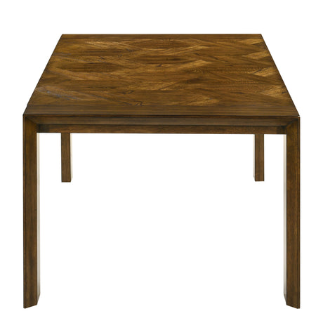 Detail close-up showing wood grain and finish on Hollister table