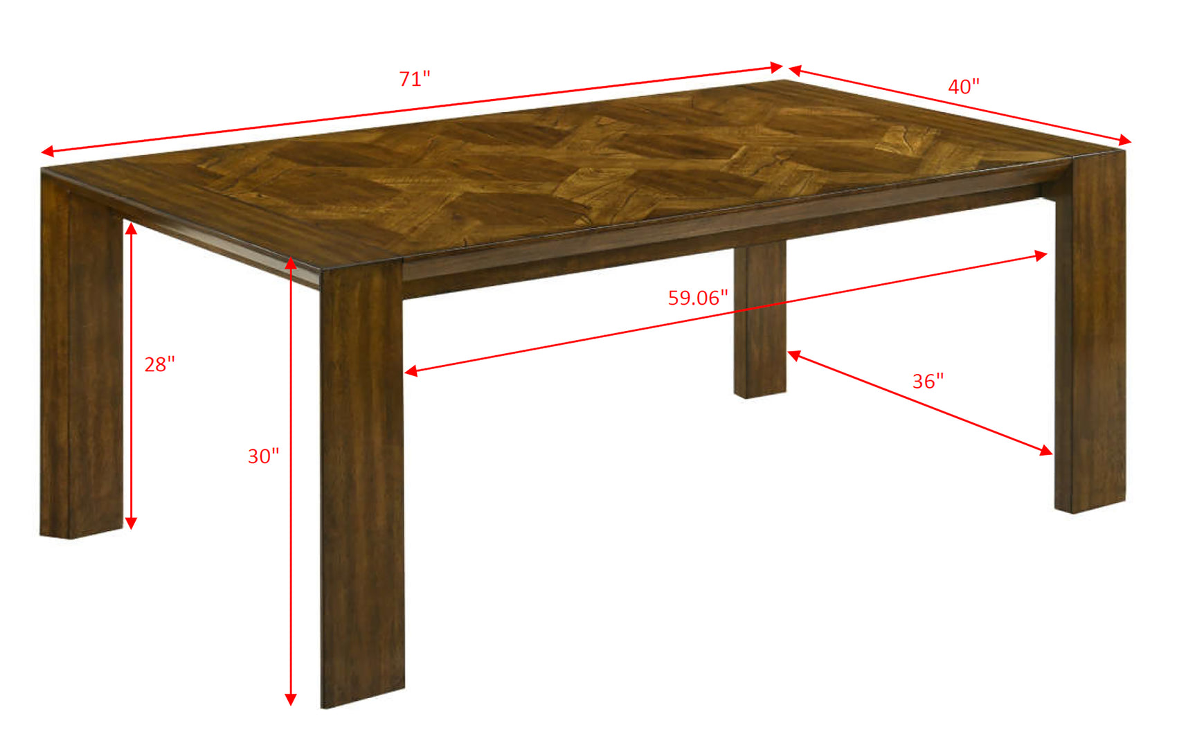 Angle showing chair and table connection in Hollister dining set