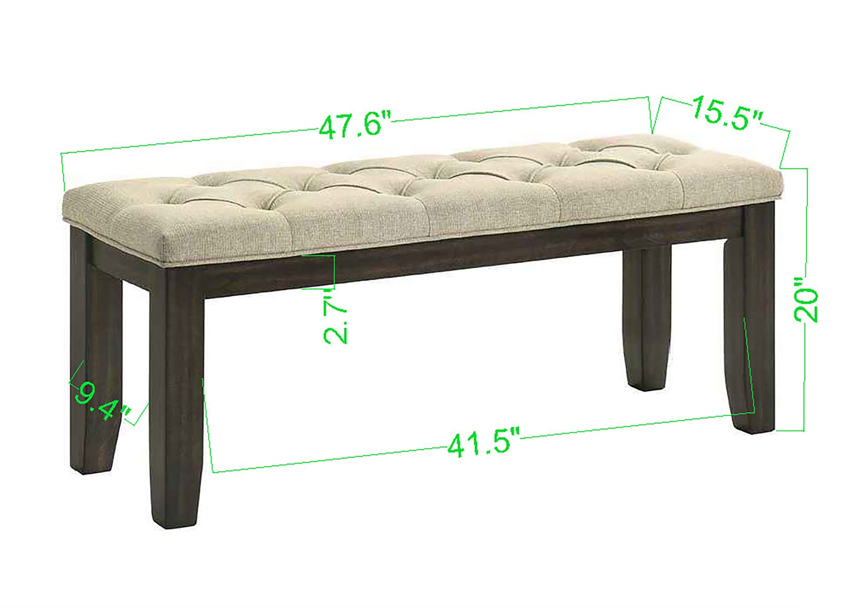 Herbert Gray Upholstered Bench room view