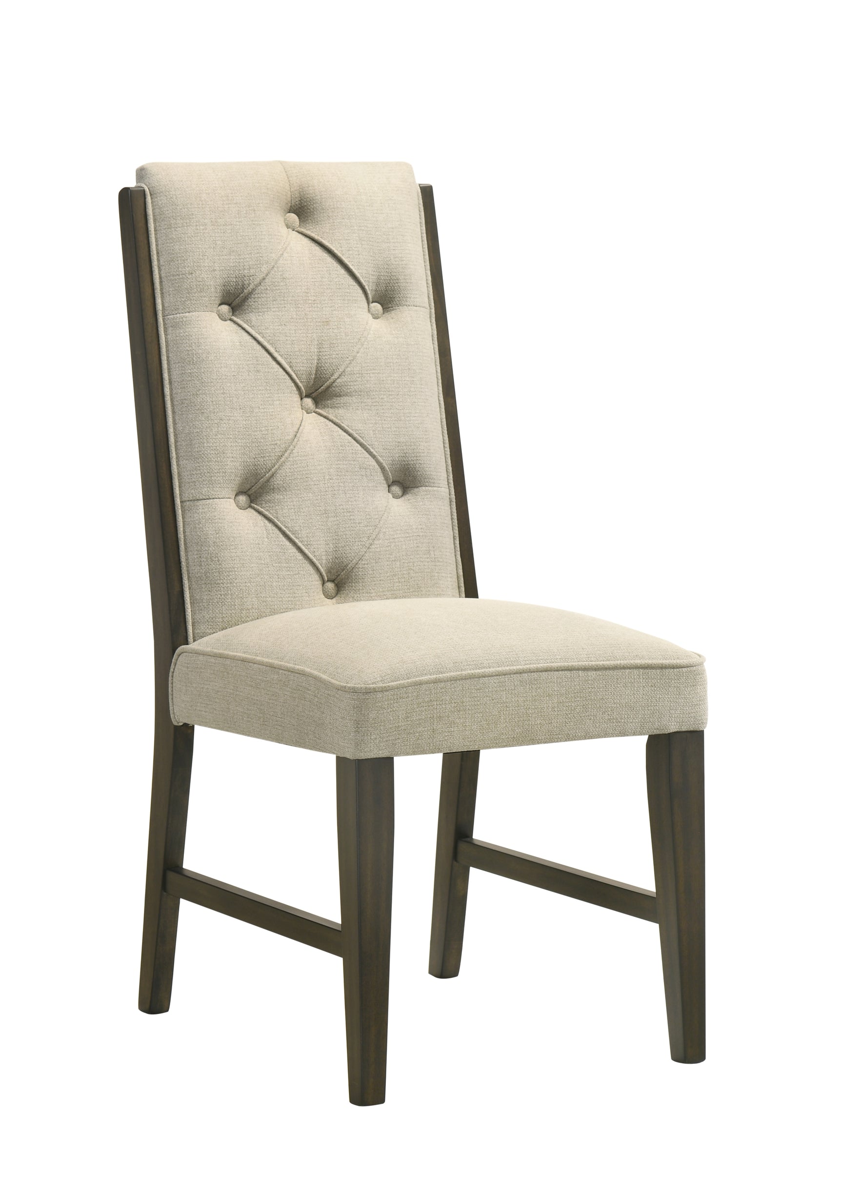 Herbert Gray Upholstered Tufted Rectangular Dining Room Set chair main view