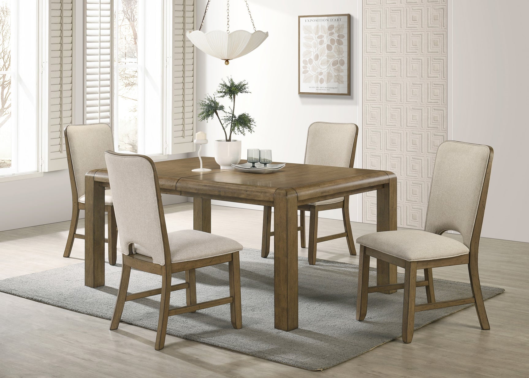 Room view of Cockrell Light Brown Rectangular Dining Room Set in dining space