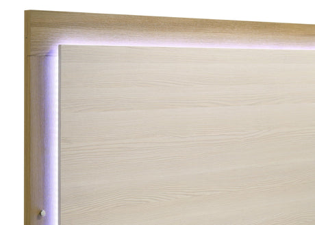 Queen bed frame detail with melamine finish
