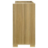 Hyland 6-drawer dresser with natural wood and white finish front view