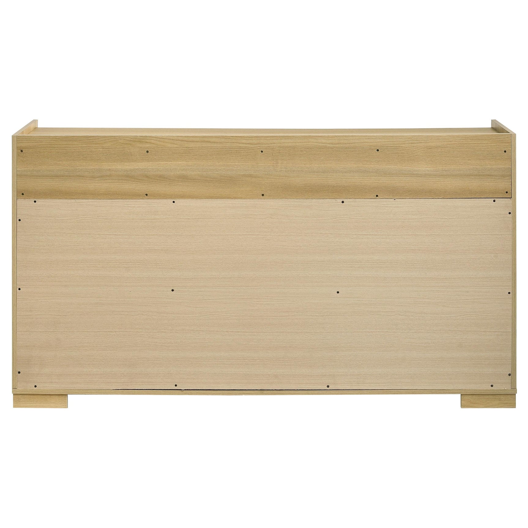 Hyland 6-drawer dresser with natural wood and white finish front view