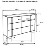 Hyland 6-drawer dresser with natural wood and white finish front view
