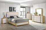 Hyland 6-drawer dresser with natural wood and white finish front view