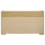 Back view of Hyland 6-drawer dresser showing support legs