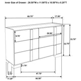 Hyland 6-drawer dresser with natural wood and white finish front view