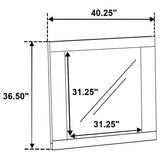 Hyland dresser mirror angled with natural light
