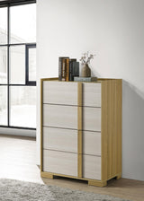 Hyland chest detailed drawer glides and handle close-up