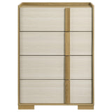 Hyland chest side view showing natural wood panels