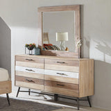 Marlow Rectangular Mirror showing beveled edges and leaf pattern frame