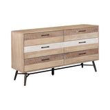 Frontal view of Marlow Rectangular Mirror hung above dresser