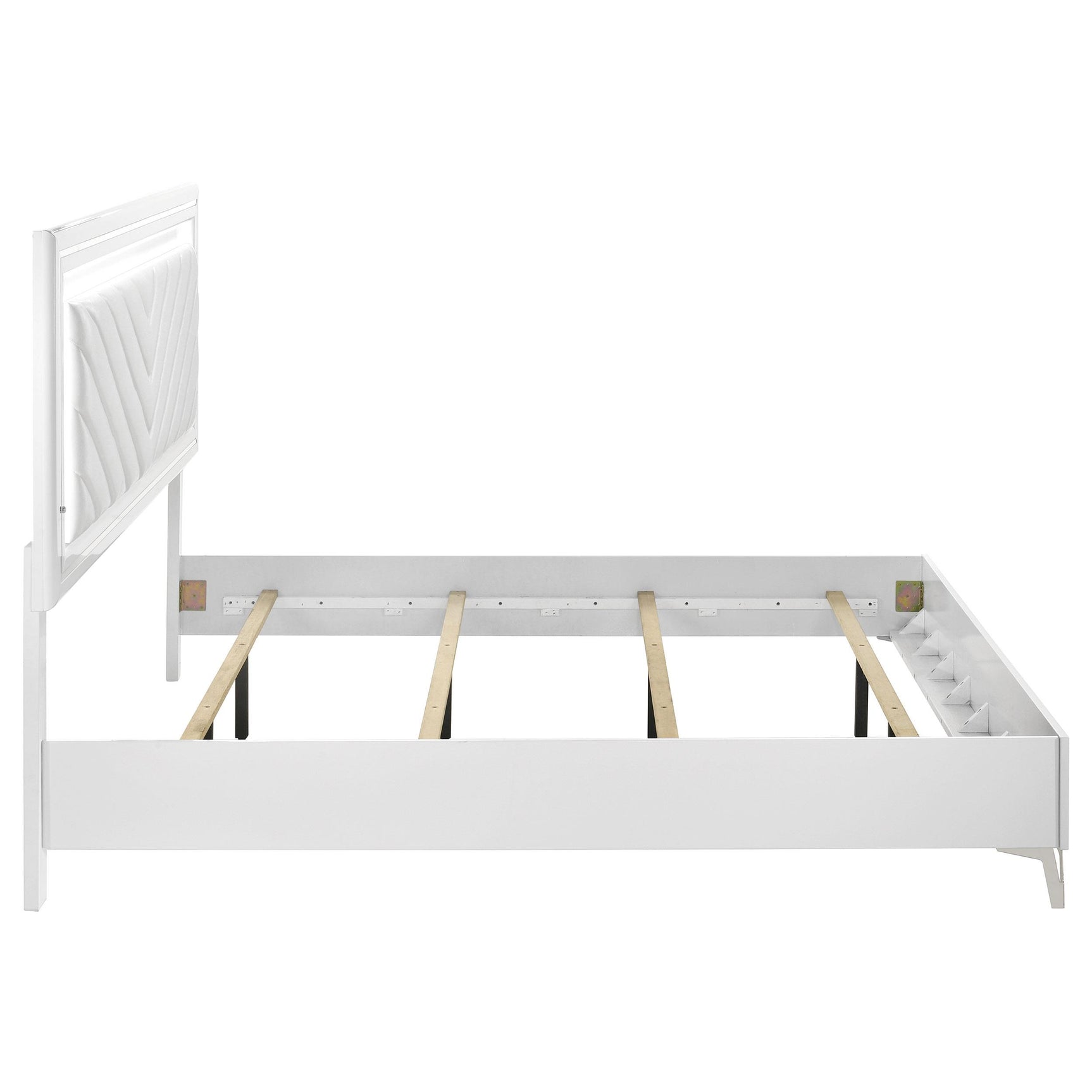 LED light switch on headboard frame
