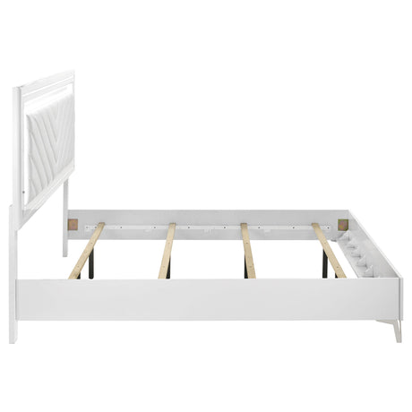LED light switch on headboard frame