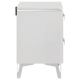 Opened top drawer showing black felt lining
