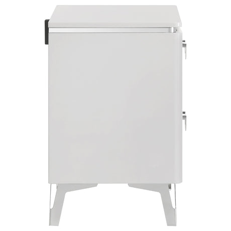 Opened top drawer showing black felt lining