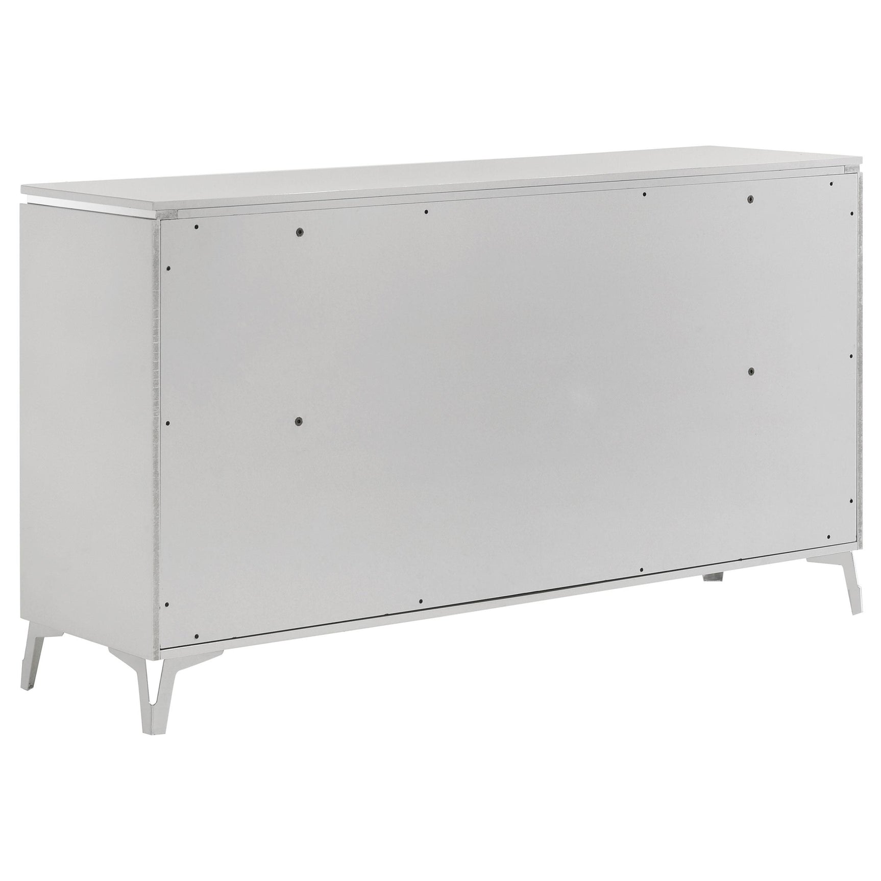 Drawer partially open showing felt lining in top drawer
