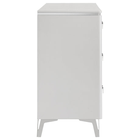 Top view highlighting dresser high gloss white finish