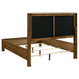 Adderley bed footboard detail in warm brown finish