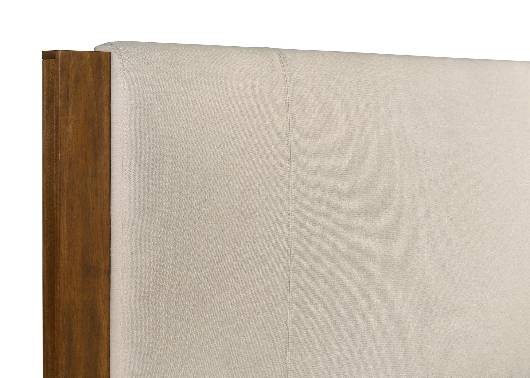 Adderley queen bed side angle with squared corners